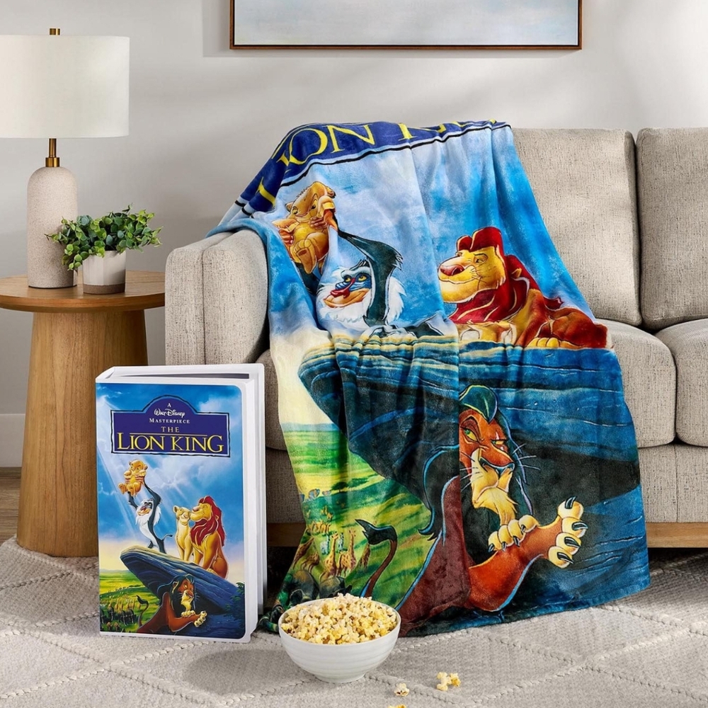 Disney Lion King Classic Retro VHS Boxed Silk Touch Throw 50in X 70in